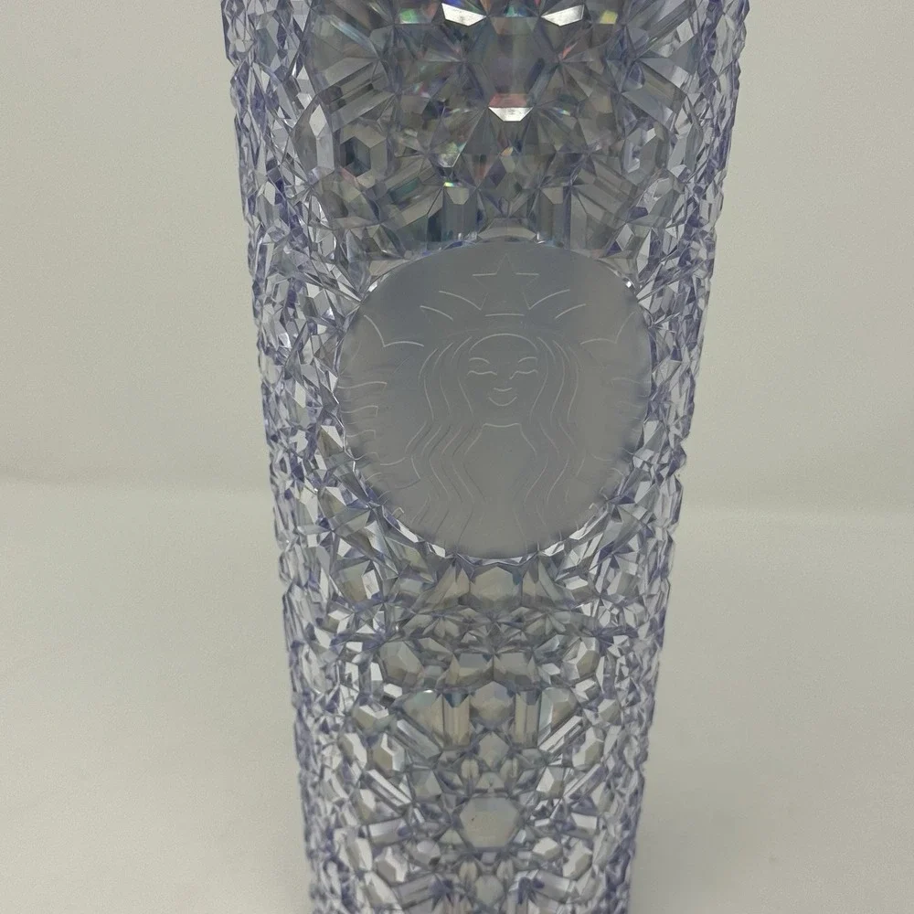 Starbucks Tumbler Cup Lot of 4 Iridescent Studded Ombre Cold Cups w/ Lids